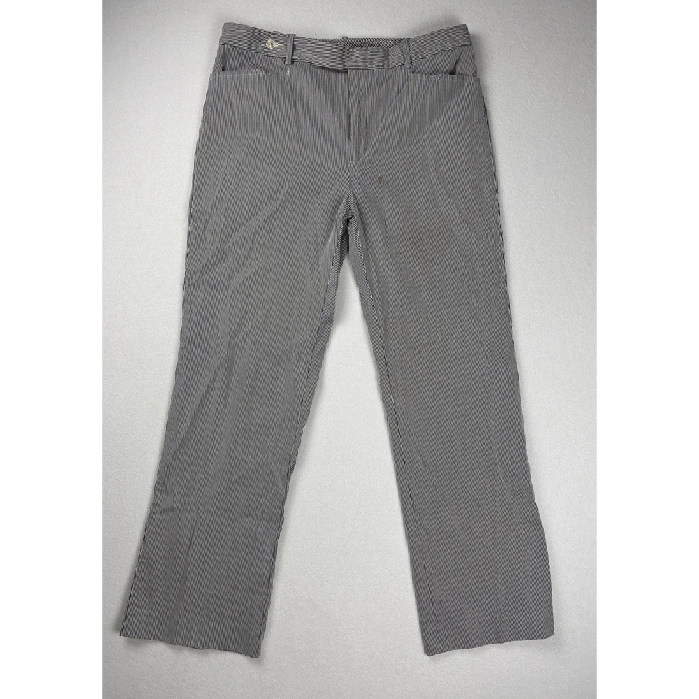 Lauren Ralph Lauren Women's Chino Pants Black White Pinstripe Stretch Size 12